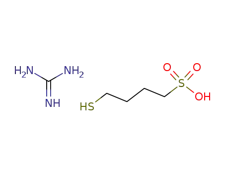 Molecular Structure of 84110-45-2 (4-Mercaptobutane-1-sulphonic acid, compound with guanidine (1:1))