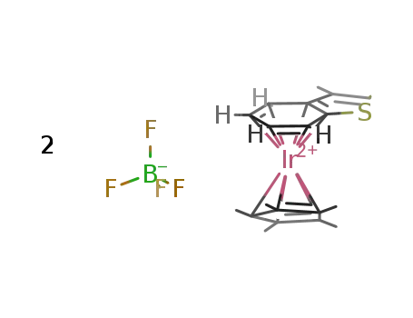 Molecular Structure of 112068-95-8 (((η-C5Me5)Ir(η6-3-methylbenzo{b}thiophene))(BF4)2)