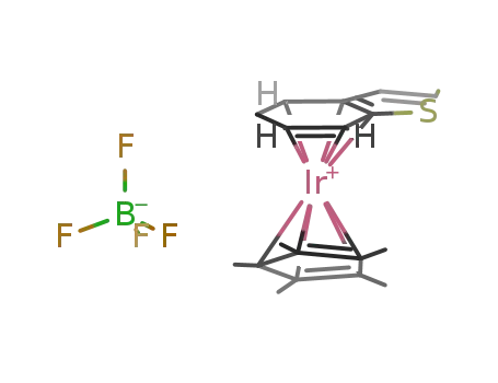 Molecular Structure of 114032-51-8 ({C<sub>5</sub>(CH<sub>3</sub>)5IrC<sub>8</sub>H<sub>7</sub>S}<sup>(1+)</sup>*(BF<sub>4</sub>)<sup>(1-)</sup>={C<sub>5</sub>(CH<sub>3</sub>)5IrC<sub>8</sub>H<sub>7</sub>S}BF<sub>4</sub>)