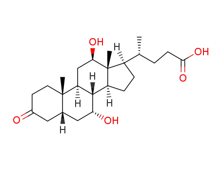 Molecular Structure of 153222-72-1 (7α,12β-dihydroxy-3-keto-5β-cholan-24-oic acid)