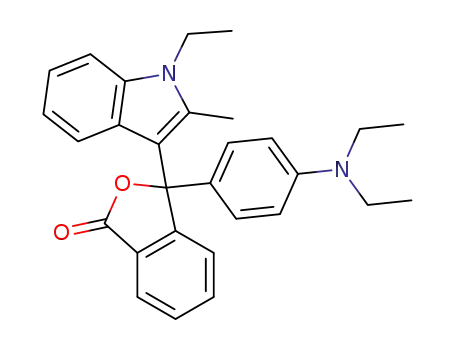 Molecular Structure of 75805-17-3 (1(3H)-Isobenzofuranone,3-[4-(diethylamino)phenyl]-3-(1-ethyl-2-methyl-1H-indol-3-yl)-)