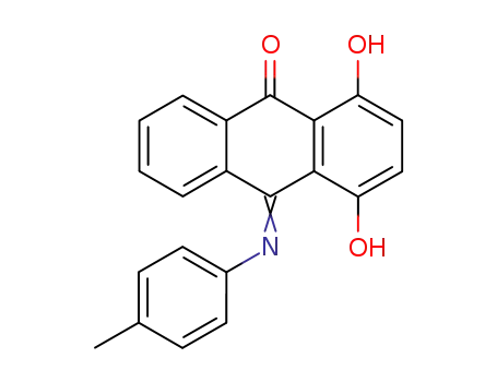 Molecular Structure of 100073-85-6 (N-(p-tolyl)-1,4-dihydroxy-9,10-anthraquinone 9-imine)