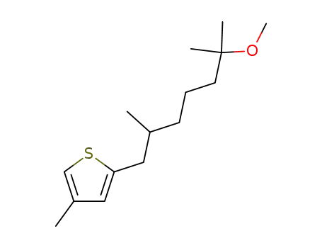 Molecular Structure of 87416-85-1 (2-(6'-methoxy-2',6'-dimethylheptyl)-4-methylthiophene)