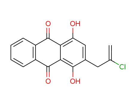 Molecular Structure of 80034-83-9 (9,10-Anthracenedione, 2-(2-chloro-2-propenyl)-1,4-dihydroxy-)