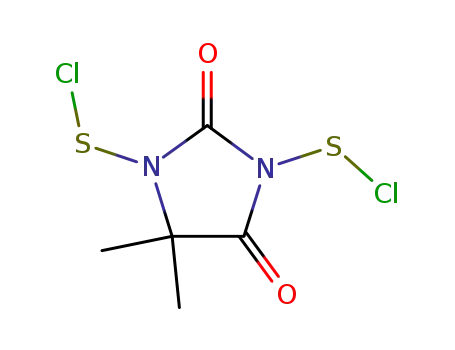 Molecular Structure of 104867-38-1 (1,3-di(chlorothio)-5,5-dimethylhydantoin)