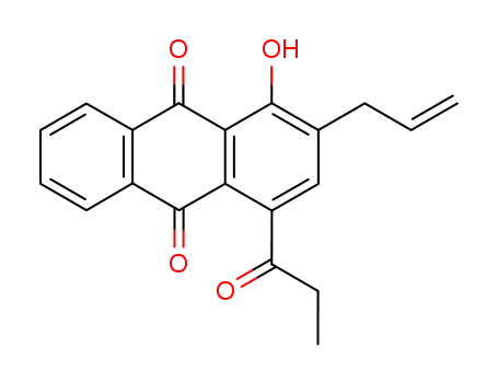 Molecular Structure of 79208-08-5 (1-hydroxy-4-propanoyl-2-(prop-2'-enyl)anthraquinone)