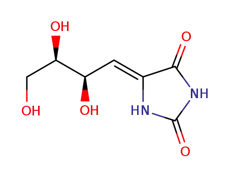 Molecular Structure of 116730-55-3 (5-(D-threo-2,3,4-trihydroxybutylidene)imidazol-2,4-dione)