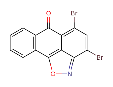 Molecular Structure of 82840-40-2 (3,5 - dibroMo - 6 - oxo - 6H - anthraisoxazole)