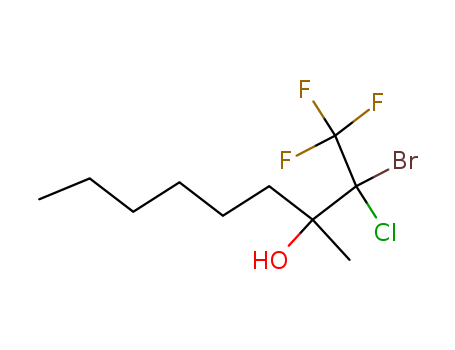 Molecular Structure of 141583-90-6 (3-Nonanol, 2-bromo-2-chloro-1,1,1-trifluoro-3-methyl-)