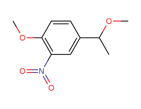 Molecular Structure of 94669-99-5 (Benzene, 1-methoxy-4-(1-methoxyethyl)-2-nitro-)
