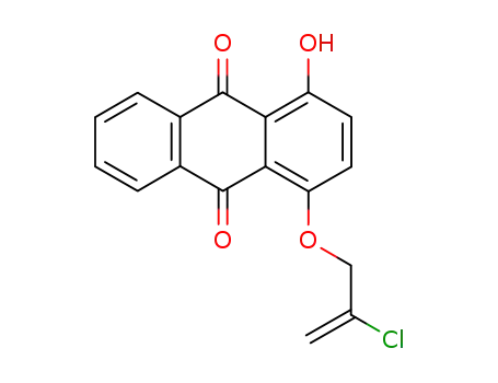 Molecular Structure of 80034-85-1 (9,10-Anthracenedione, 1-[(2-chloro-2-propenyl)oxy]-4-hydroxy-)