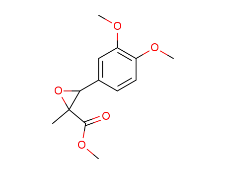 Molecular Structure of 13605-37-3 (Oxiranecarboxylic acid, 3-(3,4-dimethoxyphenyl)-2-methyl-, methyl ester)