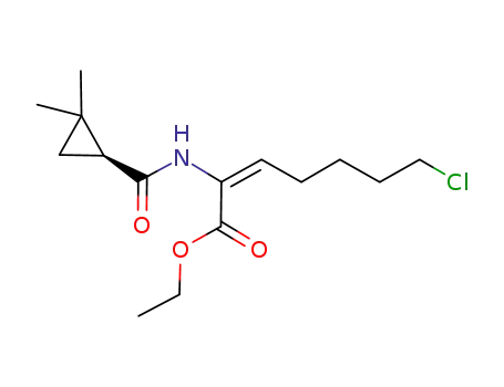 Molecular Structure of 1022895-93-7 (ethyl (E)-7-chloro-2-((S)-2,2-dimethylcyclopropanecarboxamido)-2-heptenoate)