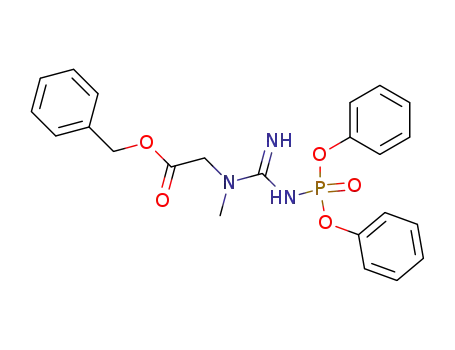 Molecular Structure of 114134-66-6 (<i>N</i>-(diphenoxyphosphoryl-carbamimidoyl)-<i>N</i>-methyl-glycine benzyl ester)