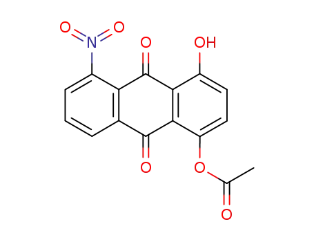 Molecular Structure of 117554-15-1 (Acetic acid 4-hydroxy-5-nitro-9,10-dioxo-9,10-dihydro-anthracen-1-yl ester)