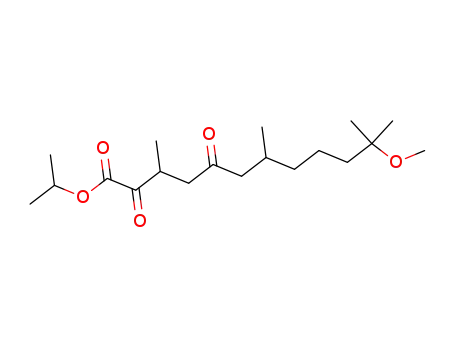 Molecular Structure of 103768-91-8 (11-Methoxy-3,7,11-trimethyl-2,5-dioxo-dodecanoic acid isopropyl ester)