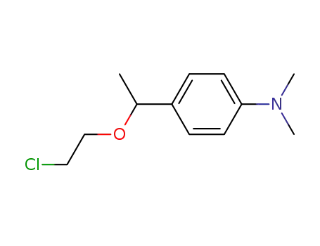 Molecular Structure of 94670-06-1 (Benzenamine, 4-[1-(2-chloroethoxy)ethyl]-N,N-dimethyl-)