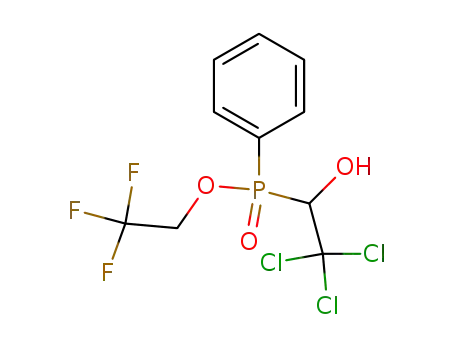 Molecular Structure of 122348-13-4 (Phenyl-(2,2,2-trichloro-1-hydroxy-ethyl)-phosphinic acid 2,2,2-trifluoro-ethyl ester)