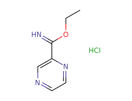 Molecular Structure of 1339045-85-0 (ethyl pyrazine-2-carbimidate hydrochloride)