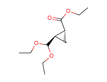 Cyclopropanecarboxylic acid, 2-(diethoxymethyl)-, ethyl ester, trans-