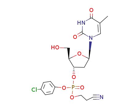 Molecular Structure of 57777-78-3 (3'-Thymidylic acid, 4-chlorophenyl 2-cyanoethyl ester)