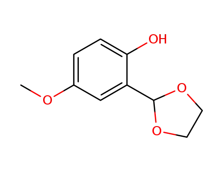 Molecular Structure of 773101-17-0 (2-(2-hydroxy-5-methoxyphenyl)-1,3-dioxolane)
