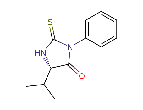 Molecular Structure of 29635-81-2 ((S)-5-(1-methylethyl)-3-phenyl-2-thioxoimidazolidin-4-one)