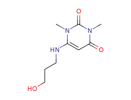 Molecular Structure of 34654-80-3 (4-(3-Hydroxypropylamino)-1,3-dimethyluracil)