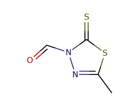 Molecular Structure of 100747-87-3 (1,3,4-Thiadiazole-3(2H)-carboxaldehyde, 5-methyl-2-thioxo-)