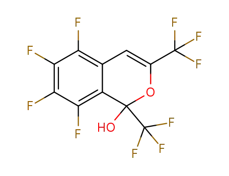 Molecular Structure of 1289408-24-7 (5,6,7,8-tetrafluoro-1,3-bis(trifluoromethyl)-1H-isochromen-1-ol)