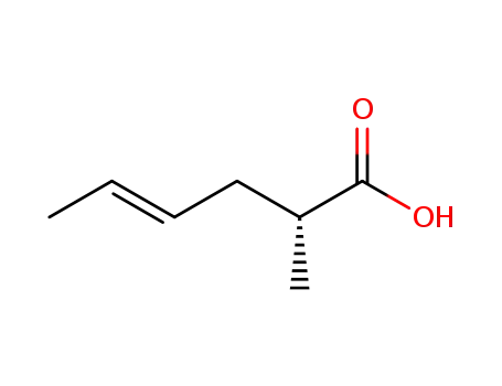 Molecular Structure of 93553-73-2 ((2R,4E)-2-Methyl-4-hexenoic acid)