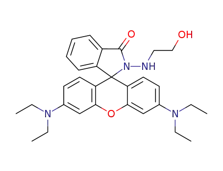 Molecular Structure of 1167601-09-3 (3',6'-bis(diethylamino)-2-(2-hydroxyethylamino)spiro[iso-indoline-1,9'-xanthen]-3-one)