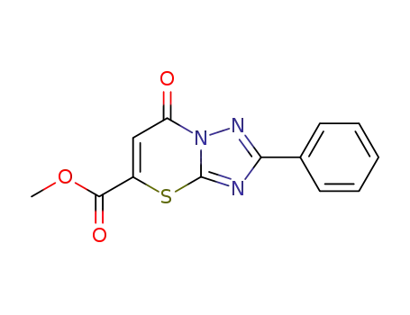 Molecular Structure of 68827-52-1 (methyl 7-oxo-2-phenyl-7H-[1,2,4]triazolo[3,2-b][1,3]thiazine-5-carboxylate)