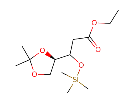 Molecular Structure of 138851-86-2 (3-((R)-2,2-Dimethyl-[1,3]dioxolan-4-yl)-3-trimethylsilanyloxy-propionic acid ethyl ester)