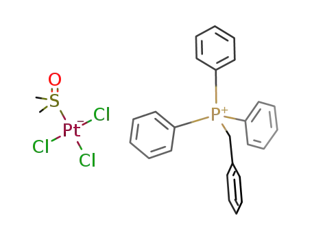 Molecular Structure of 120272-57-3 (benzyltriphenylphosphonium trichloro(dimethylsulfoxide)platinate(II))