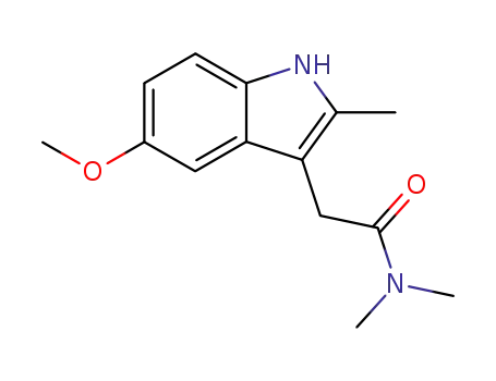 Molecular Structure of 100722-77-8 ((5-methoxy-2-methyl-indol-3-yl)-acetic acid dimethylamide)