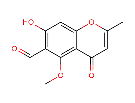 Molecular Structure of 7338-51-4 (7-Hydroxy-5-methoxy-2-methyl-4-oxo-4H-1-benzopyran-6-carbaldehyde)