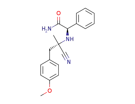 Molecular Structure of 1299492-07-1 (2-[1-(S)-cyano-2-(4-methoxyphenyl)-1-methylethylamino]-2-(R)-phenylacetamide)