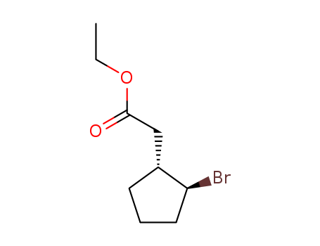 Molecular Structure of 101714-61-8 (Cyclopentaneacetic acid, 2-bromo-, ethyl ester)