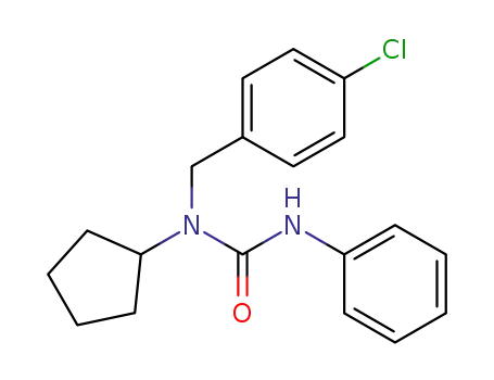 Molecular Structure of 66063-05-6 (N-((4-Chlorophenyl)methyl)-N-cyclopentyl-N'-phenylurea)
