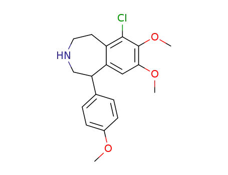 Molecular Structure of 67287-53-0 (6-Chloro-2,3,4,5-tetrahydro-7,8-dimethoxy-1-(4-methoxyphenyl)-1H-3-benzazepine)