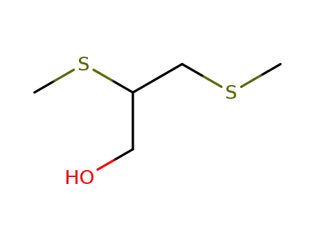 Molecular Structure of 15205-69-3 (1-Propanol, 2,3-bis(methylthio)-)