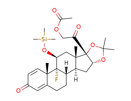 Molecular Structure of 64089-14-1 (11β-trimethylsiloxy-21-acetoxy-16α,17α-isopropylidenedioxy-9α-fluoro-pregna-1,4-diene-3,20-dione)