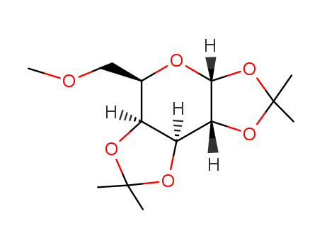 34698-17-4,6-O-methyl-1,2,3,4-di-O-isopropylidene-D-galactopyranose,a-D-Galactopyranose,1,2:3,4-di-O-isopropylidene-6-O-methyl- (6CI); 5H-Bis[1,3]dioxolo[4,5-b:4',5'-d]pyran,a-D-galactopyranose deriv.;1,2:3,4-Di-O-isopropylidene-6-O-methyl-a-D-galactopyranose
