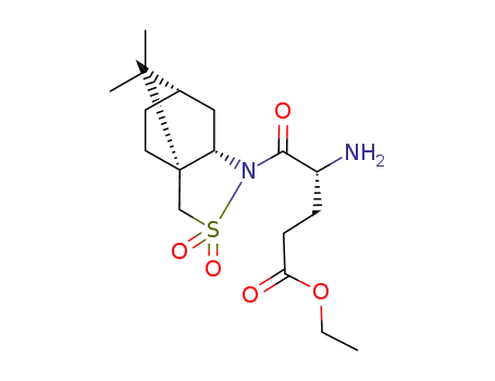 Molecular Structure of 212139-61-2 ((R)-4-Amino-5-((1R,5S,7S)-10,10-dimethyl-3,3-dioxo-3λ<sup>6</sup>-thia-4-aza-tricyclo[5.2.1.0<sup>1,5</sup>]dec-4-yl)-5-oxo-pentanoic acid ethyl ester)