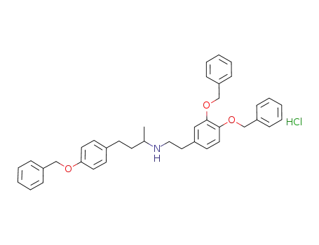 3,4-dibenzyloxy-N-[3-(4-benzyloxy)-1-methyl-n-propyl]-β-phenylethylamine hydrochloride