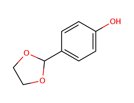 Molecular Structure of 23639-82-9 (Phenol, 4-(1,3-dioxolan-2-yl)-)