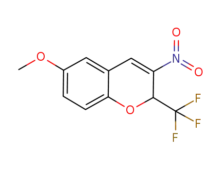 Molecular Structure of 1003573-84-9 (6-methoxy-3-nitro-2-trifluoromethyl-2H-chromene)