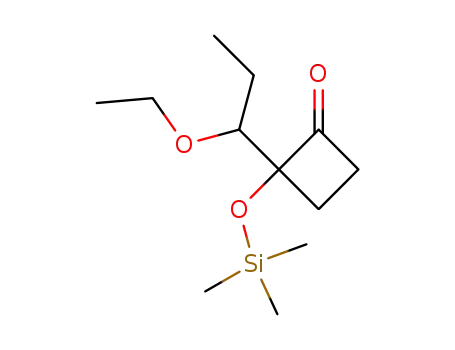Molecular Structure of 125113-33-9 (2-(1-Ethoxy-propyl)-2-trimethylsilanyloxy-cyclobutanone)