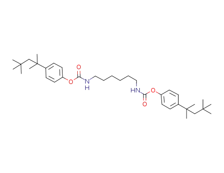 Molecular Structure of 1266554-70-4 (N,N'-hexanediyldicarbamic acid di(4-(1,1,3,3-tetramethylbutyl)phenyl) ester)